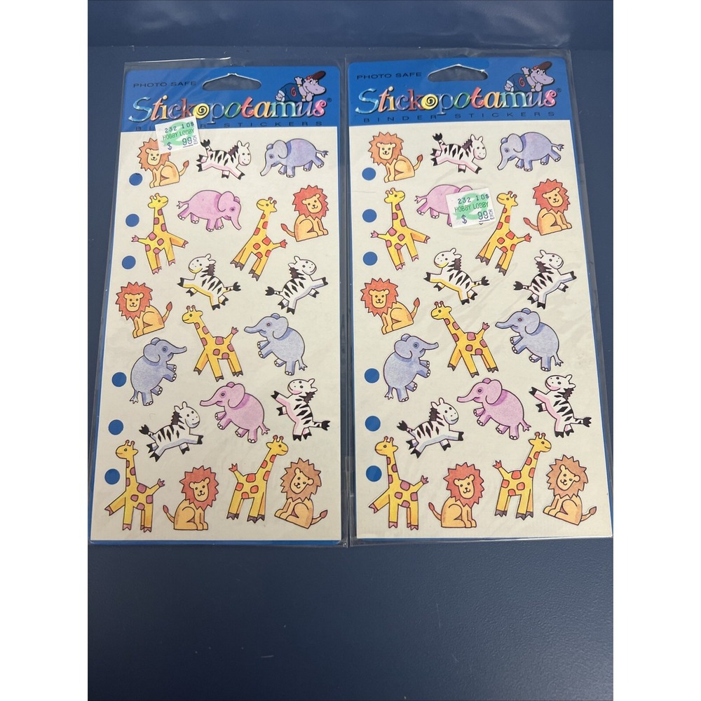 Lot Of 7 Stickopotamus Binder Stickers Numbers Africa Animals Transportation New - Picture 7 of 9